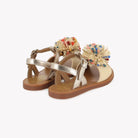 PLAGETTE POMPOM - LAMINATO-RAPHIA - ORO PALA-CREMA Pom d'Api