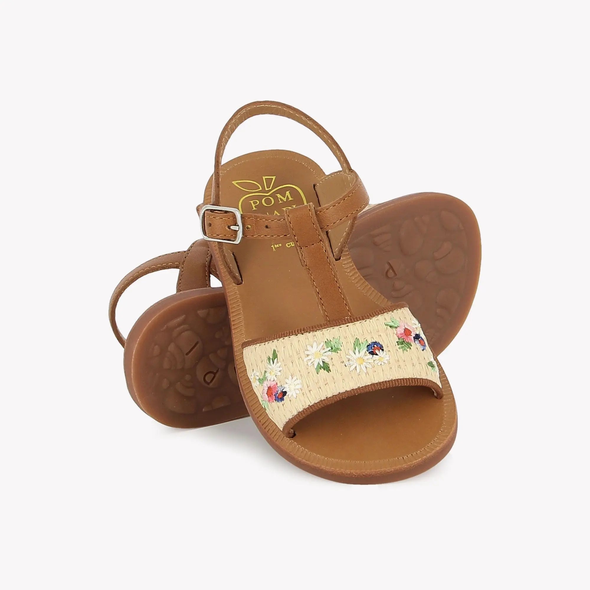 PLAGETTE RAPHIA BROD - LAMINATO-RAPHIA - CREMA-CUERO Pom d'Api