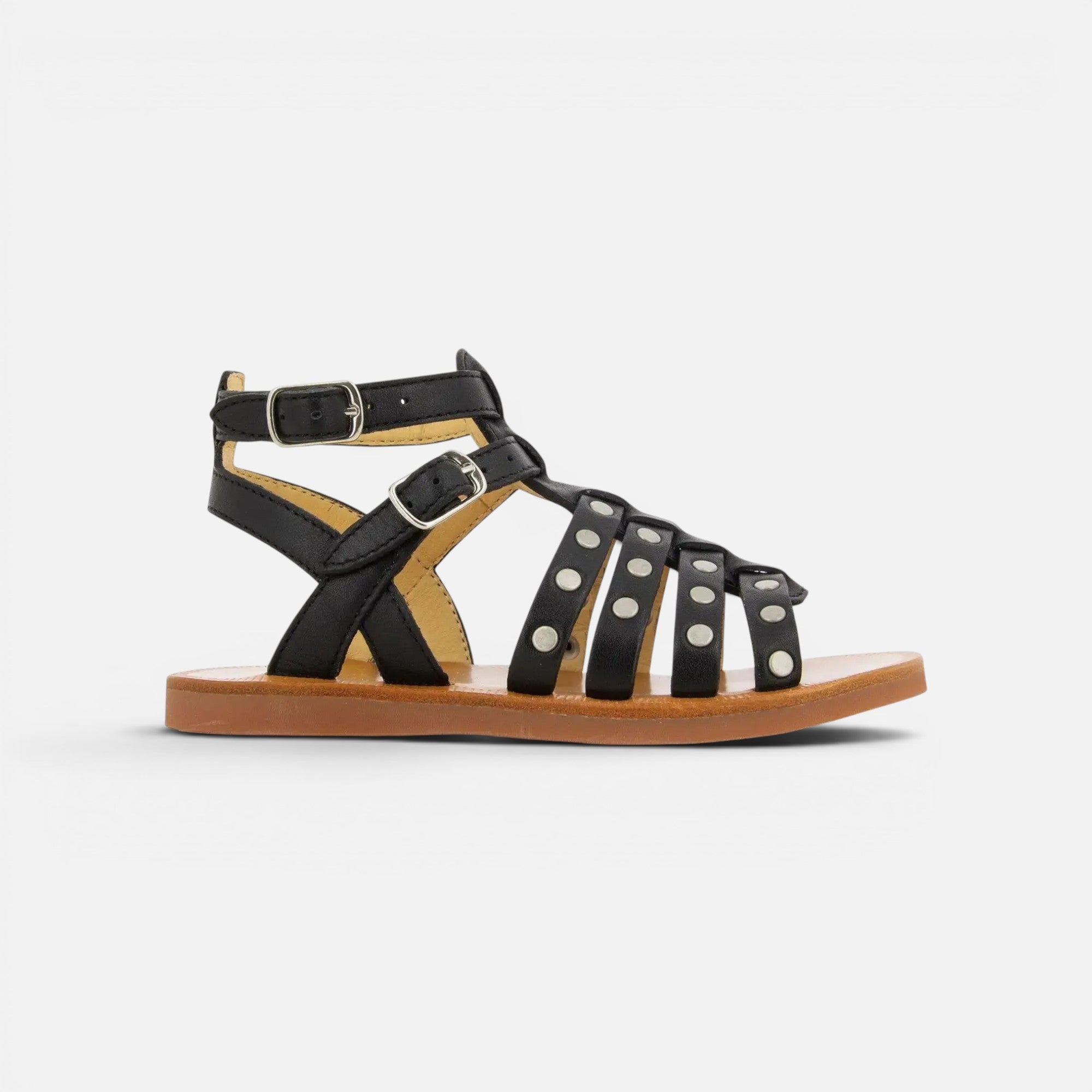 SANDALEN van - PLAGETTE STUD - NAPPA - ZWART