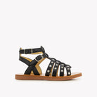 PLAGETTE STUD - NAPPA - ZWART Pom d'Api