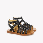 PLAGETTE STUD - NAPPA - ZWART Pom d'Api