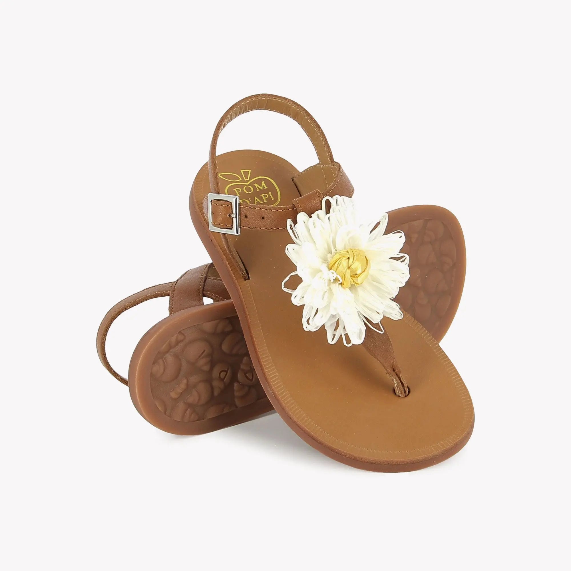 RAPHIA FLIP-FLOPS - NAPPA LEATHER - Pom d'Api