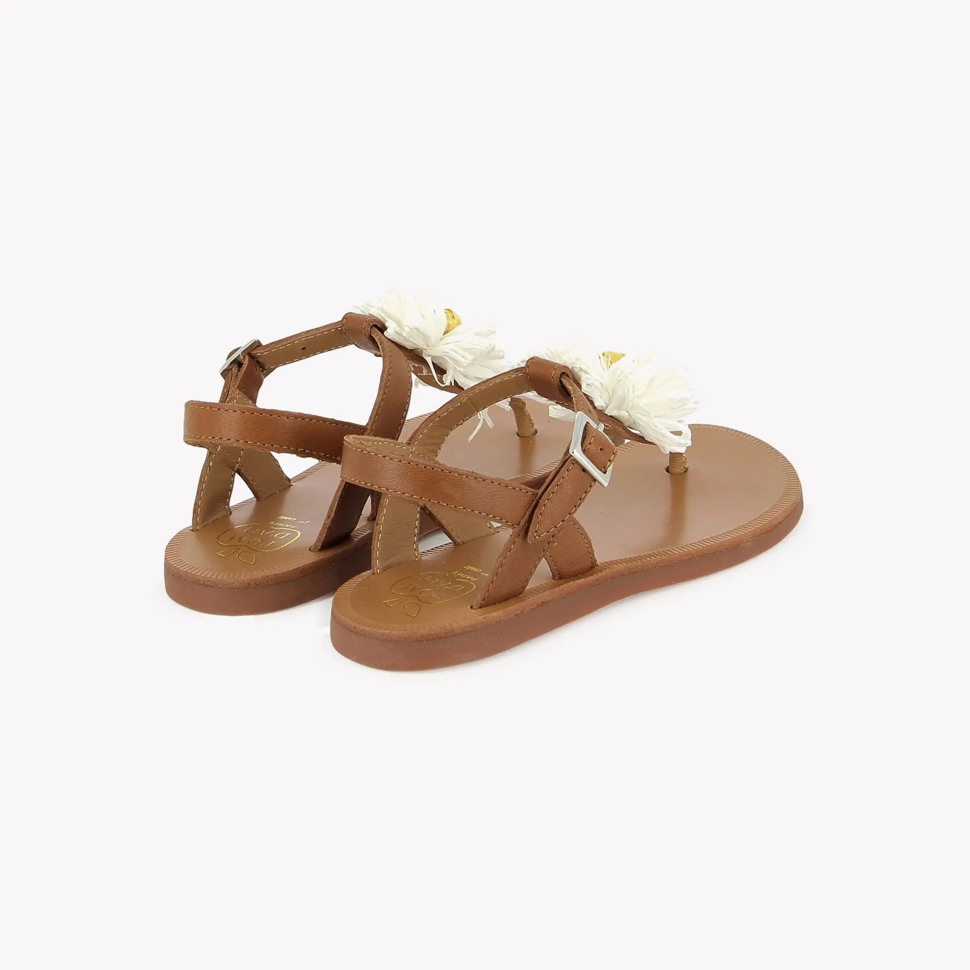 RAPHIA FLIP-FLOPS - NAPPA LEATHER - Pom d'Api