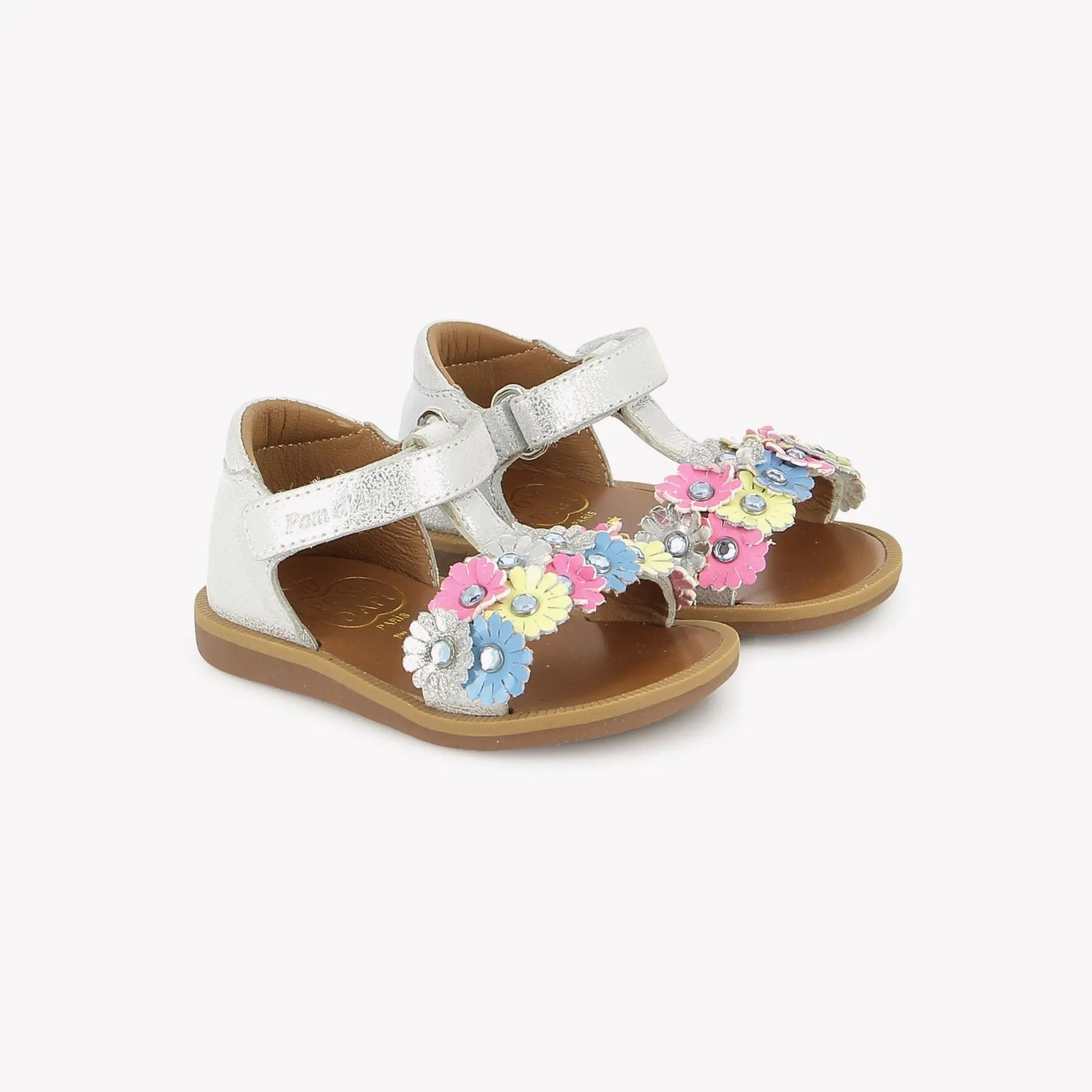 POPPY STRASS FLOWERS - MUESTRA - SILVER-MULTI Pom d'Api