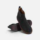 Bottines Pom d'Api Ripple en nubuck noir avec semelle crantée antidérapante et fermeture éclair latérale