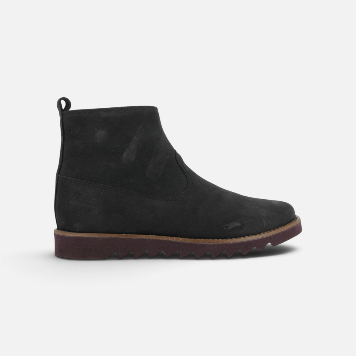 Bottines Pom d'Api Ripple en nubuck noir avec semelle crantée en caoutchouc et fermeture éclair latérale