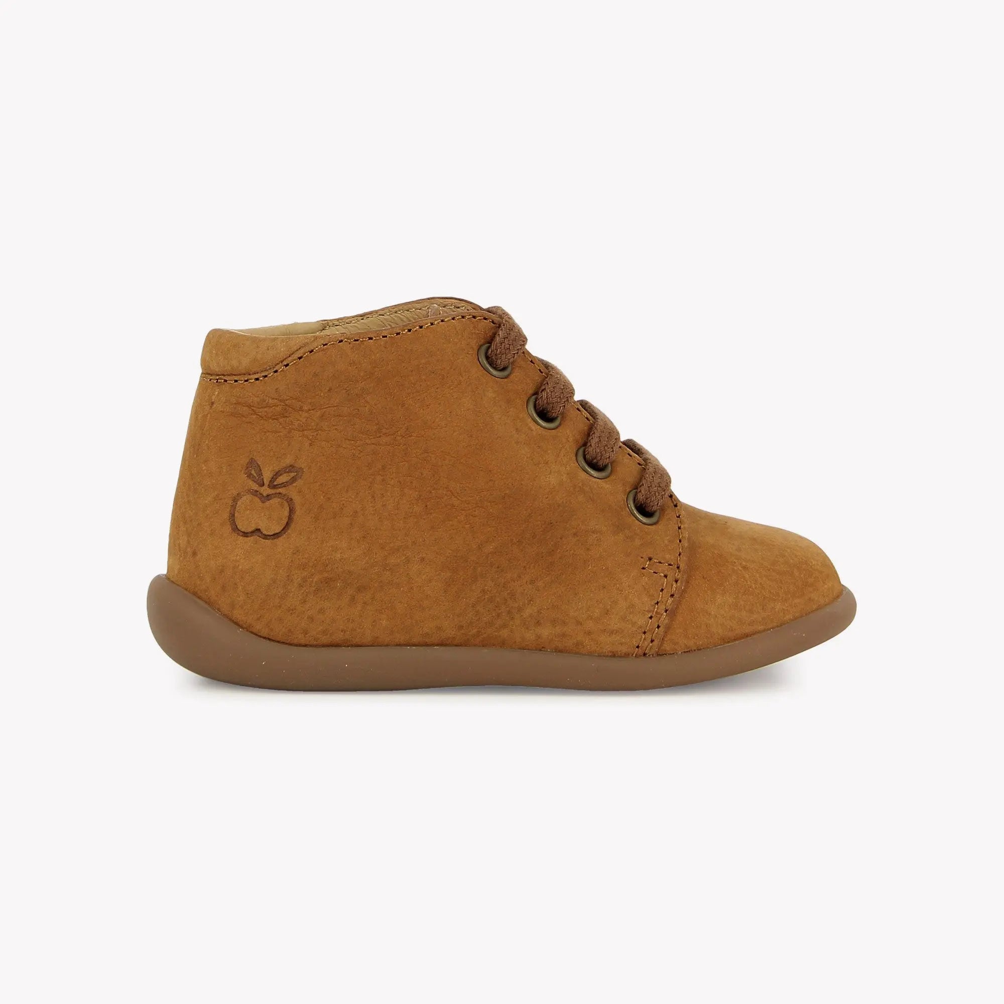 STAND-UP BOTTINE - NUBUCK - CAMEL POM D'API