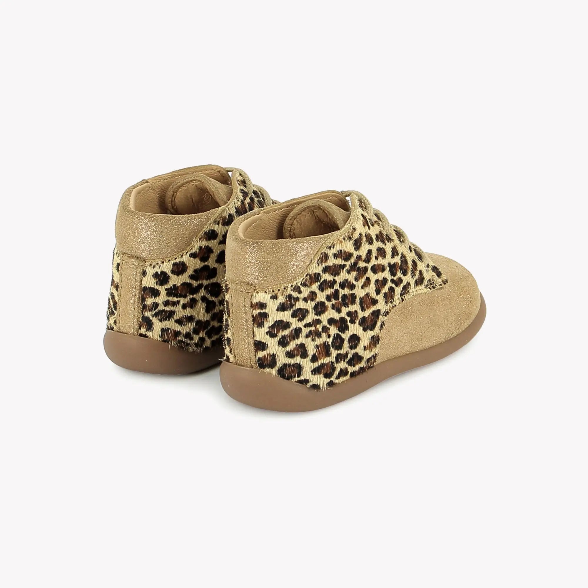STAND-UP DERBY - VELOURS-LEOPARD - CARAMEL-LEO FAUVE POM D'API