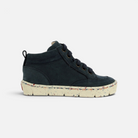 Baskets montantes Pom d'Api START SKATE SL en nubuck bleu océan avec semelle épaisse mouchetée