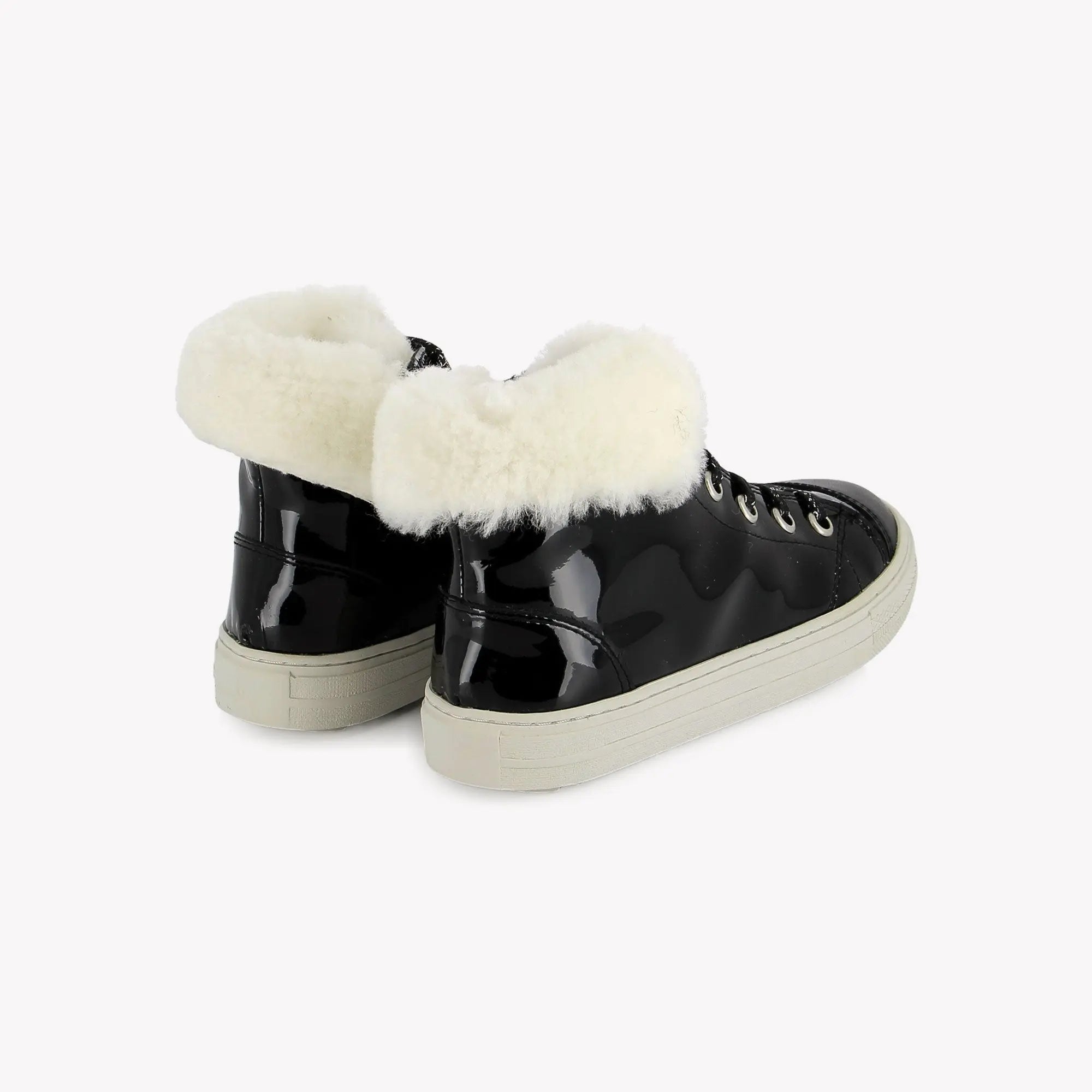 SWAG ZIP FUR - VERNIS - NOIR POM D'API