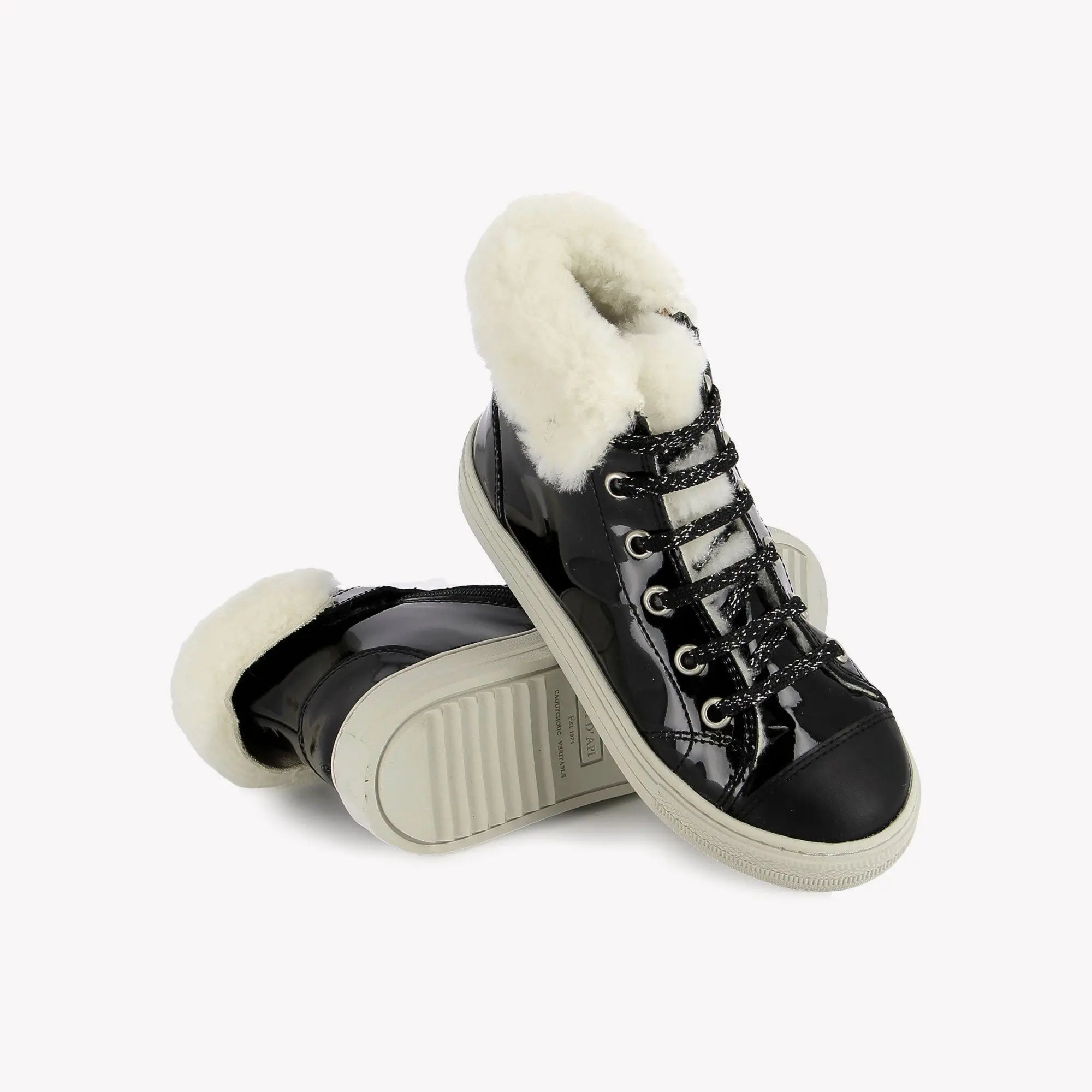 SWAG ZIP FUR - VERNIS - NOIR POM D'API