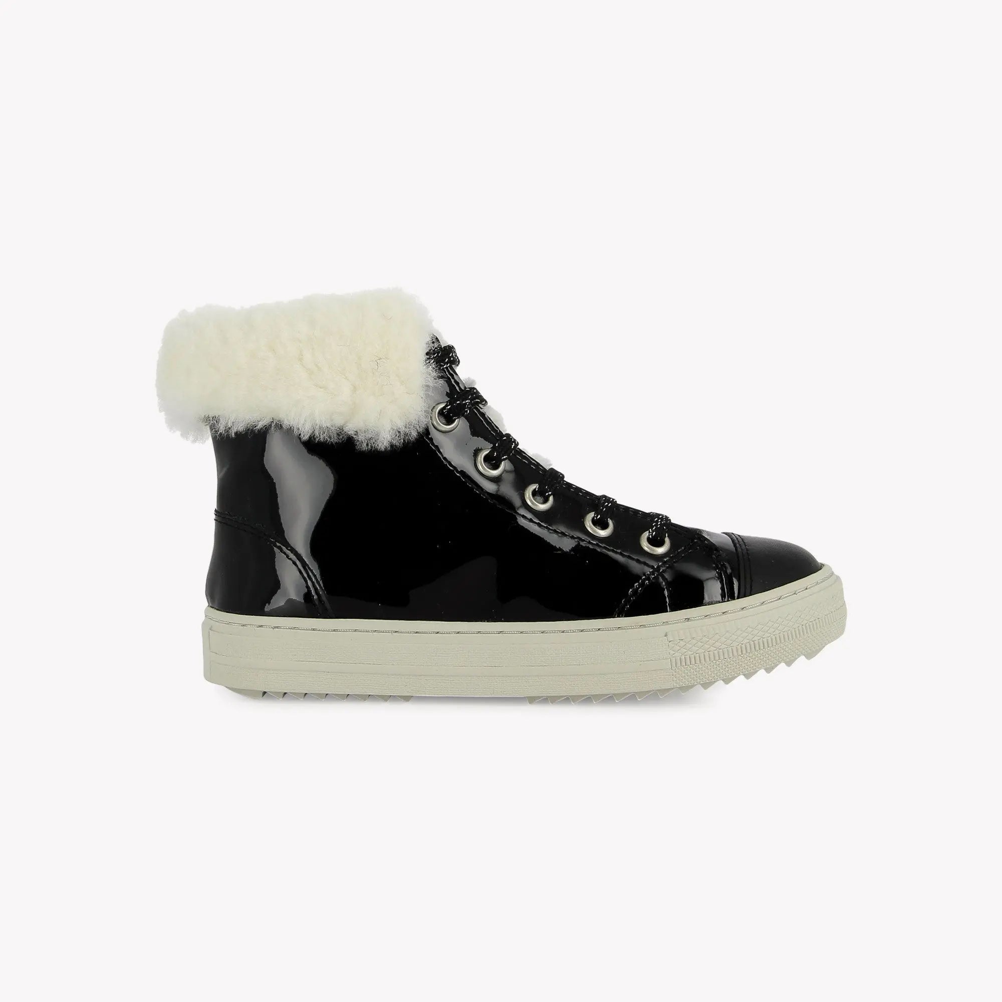 SWAG ZIP FUR - VERNIS - NOIR POM D'API