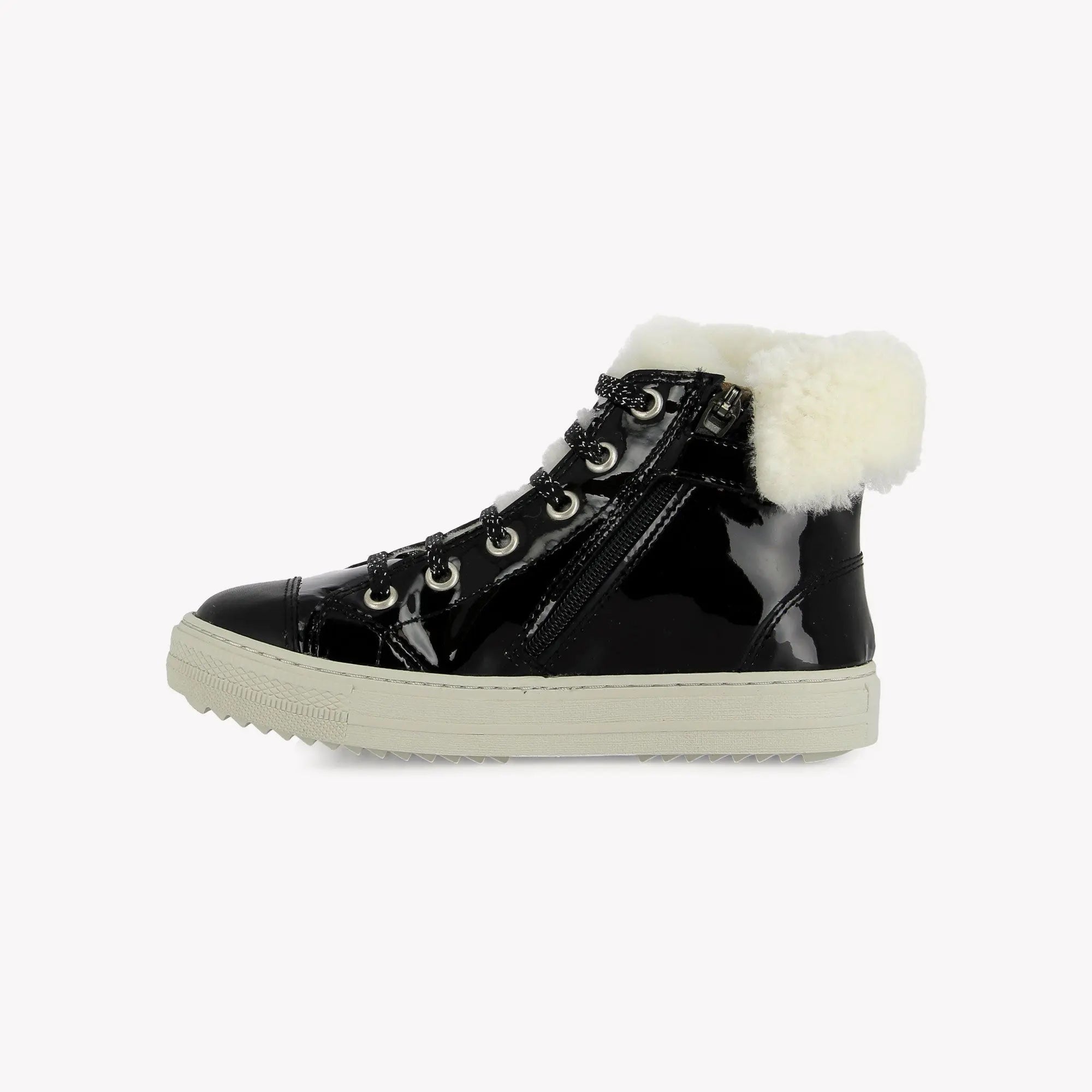 SWAG ZIP FUR - VERNIS - NOIR POM D'API