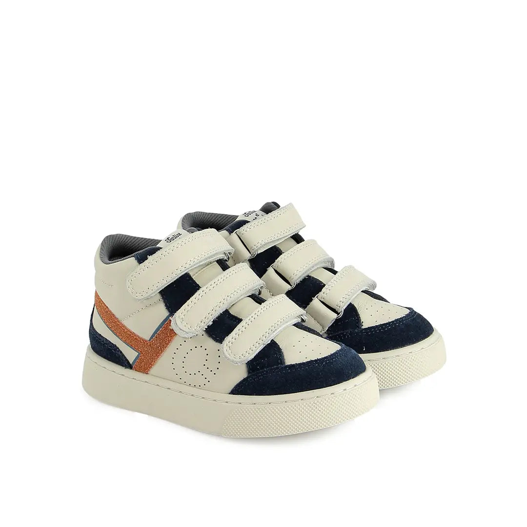 TC 17 HI EASY - NAPPA - WHITE-DK NAVY-DK ORA TARTINE ET CHOCOLAT SOULIERS