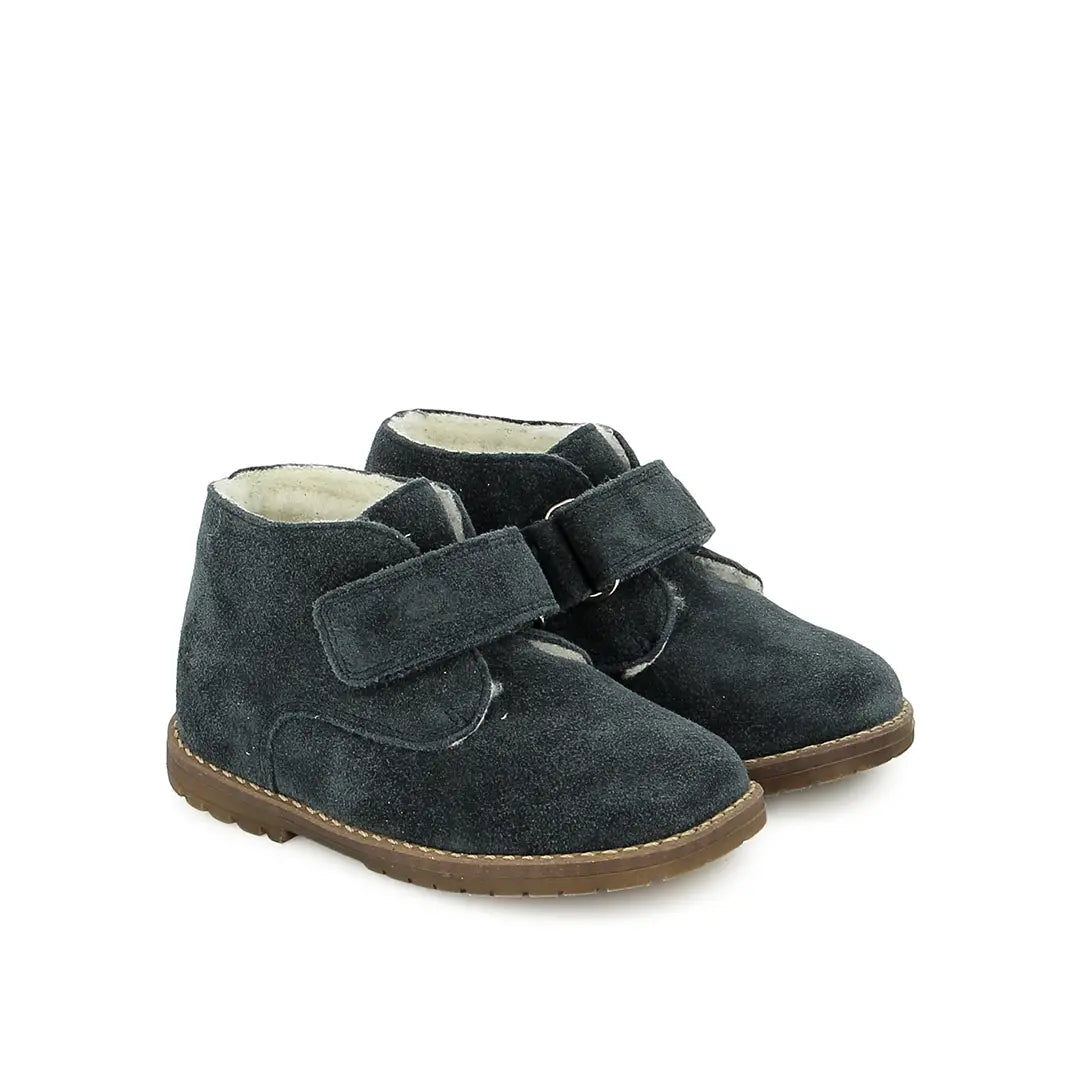 TC 2 EASY FUR - VELOURS - BLEU GRIS TARTINE ET CHOCOLAT SOULIERS