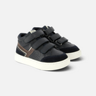 Pom d'Api TC 17 HI EASY hoge sneakers van suède en nappaleer in de kleuren blauw en chocoladebruin, met klittenbandsluitingen