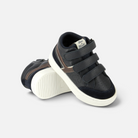Pom d'Api TC 17 HI EASY hoge sneakers van blauw en chocoladebruin suède en nappa, met klittenbandsluitingen