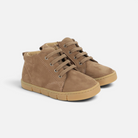 Pom d'Api Teko Zip barefoot shoes in light brown nubuck with laces and a side zipper