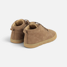 Pom d'Api Teko barefoot shoes in light brown nubuck with laces, a zipper, and a flexible sole