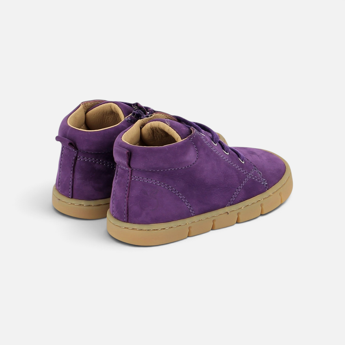 Pom d'Api Teko Zip barefoot shoes in purple suede with a flexible natural rubber sole