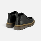 Pom d'Api Wall Zip Children's Black Ankle Boots in Smooth Leather with a Thick Treaded Sole and Side Zipper