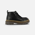 Pom d'Api Wall Zip Micky Kids' Boots in black leather with a thick lug sole and side zipper closure