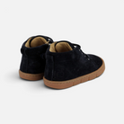 Pom d'Api Teko Zip Lace barefoot shoes in navy blue suede with a flexible natural rubber sole
