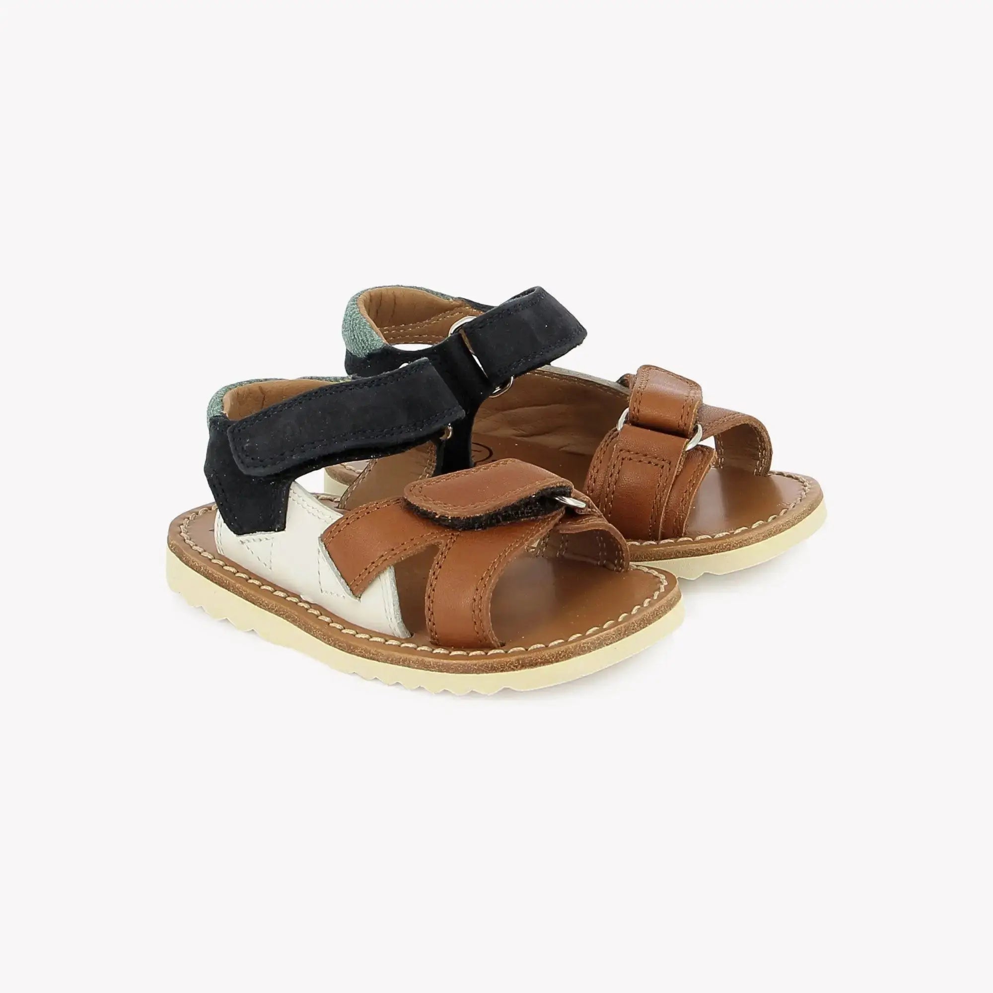 WAFF JIMY - NAPPA-NUBUCK - CUERO-CREMA-MARINE Pom d'Api