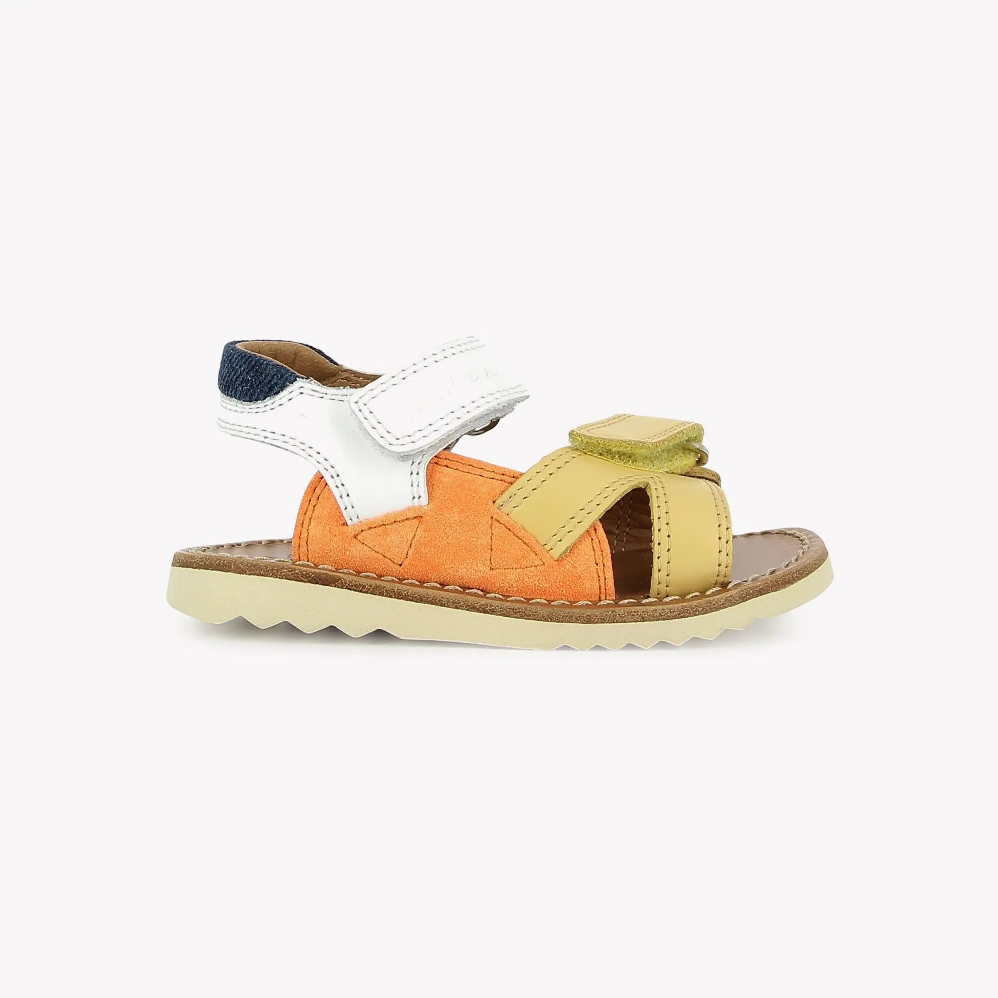 WAFF JIMY - NAPPA-VELOURS - JAUNE-ORANGE-BLANC Pom d'Api