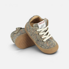 Chaussures barefoot Pom d'Api Yaka Arzachena en laine multicolore avec semelle souple et lacets blancs