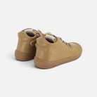 Chaussures barefoot Pom d'Api Yaka en cuir nappa couleur tabac avec semelle souple et fine pour premiers pas