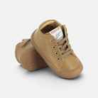 Chaussures barefoot Pom d'Api Yaka en cuir nappa couleur tabac avec semelle souple pour les premiers pas