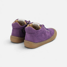 Chaussures barefoot Pom d'Api Yaka en nubuck violet avec semelle souple et design anatomique pour premiers pas