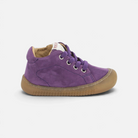 Chaussures barefoot Pom d'Api Yaka en nubuck violet avec semelle souple et bout large pour les premiers pas