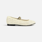 Ballerine Pom d'Api pour fille en sequins beiges avec bride salomé pour un maintien élégant et raffiné