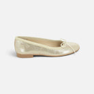 Pom d'Api Dory Bal Ballerina Flats in sand-colored color sequined leather with a small decorative bow on top