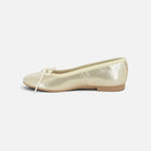 Pom d'Api Dory Bal Ballerina Flats in sand-colored color sequined leather with a small decorative bow on top