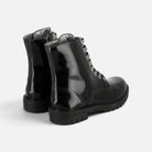 Boots Pom d'Api Sid Ranger noires en cuir verni avec semelle crantée épaisse et doublure intérieure métallisée