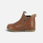 Bottines Chelsea Pom d'Api Bob en cuir marron avec fermeture éclair latérale et semelle antidérapante