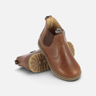 Bottines Chelsea Pom d'Api Bob en cuir marron avec fermeture éclair latérale et semelle antidérapante