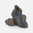 Bottines enfant Pom d'Api City Jodzip en cuir bleu marine avec fermeture éclair latérale et semelle souple