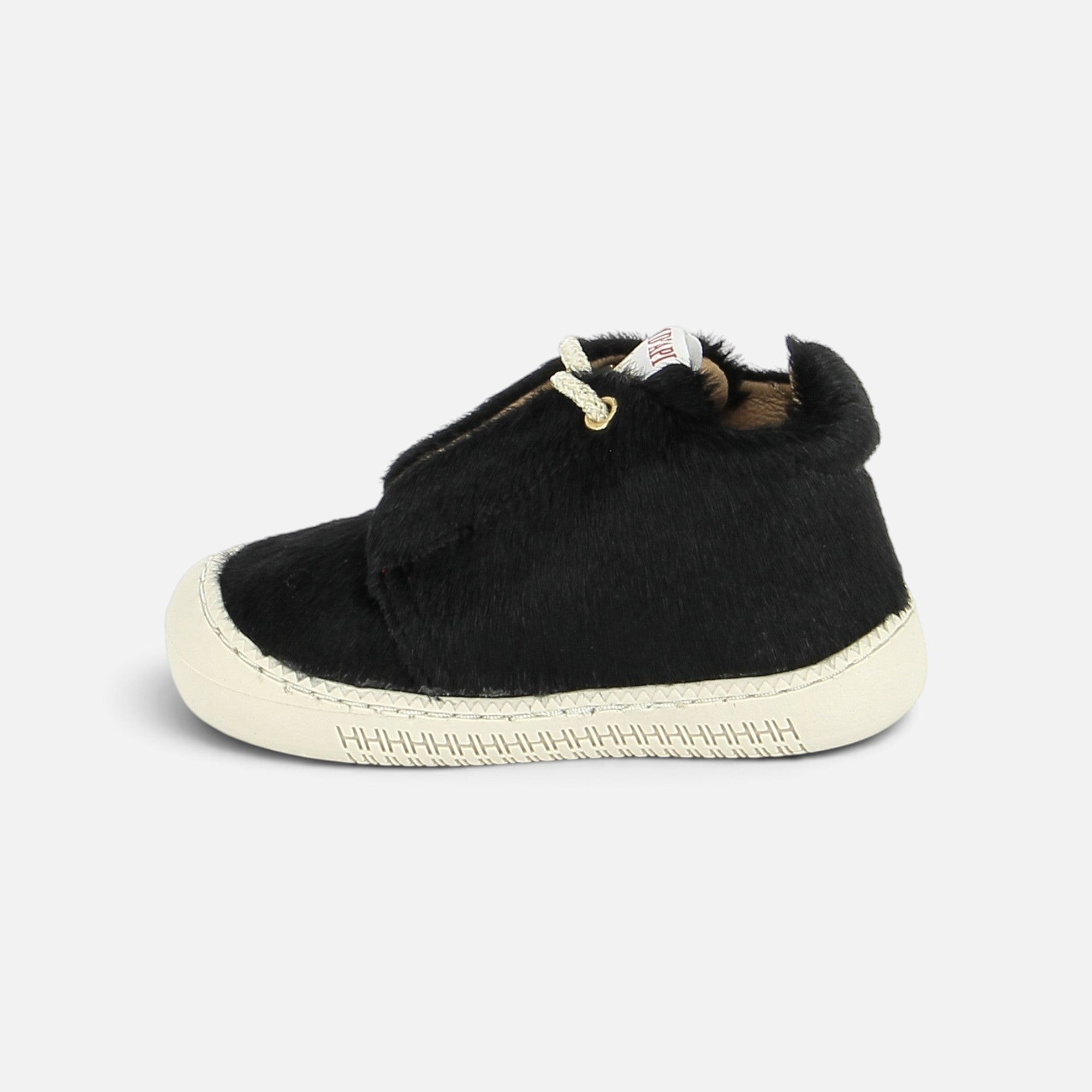Chaussures barefoot Pom d'Api Yaka Speed en cuir façon poulain noir avec semelle souple et légère