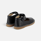 Chaussures salomé Pom d'Api en cuir nappa bleu marine avec bride réglable et semelle souple cousue