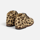 Chaussures premiers pas Pom d'Api en cuir façon poulain à motif léopard avec semelle antidérapante