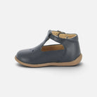 Chaussures salomé Pom d'Api bleu marine en cuir souple avec bride réglable et semelle anti-torsion