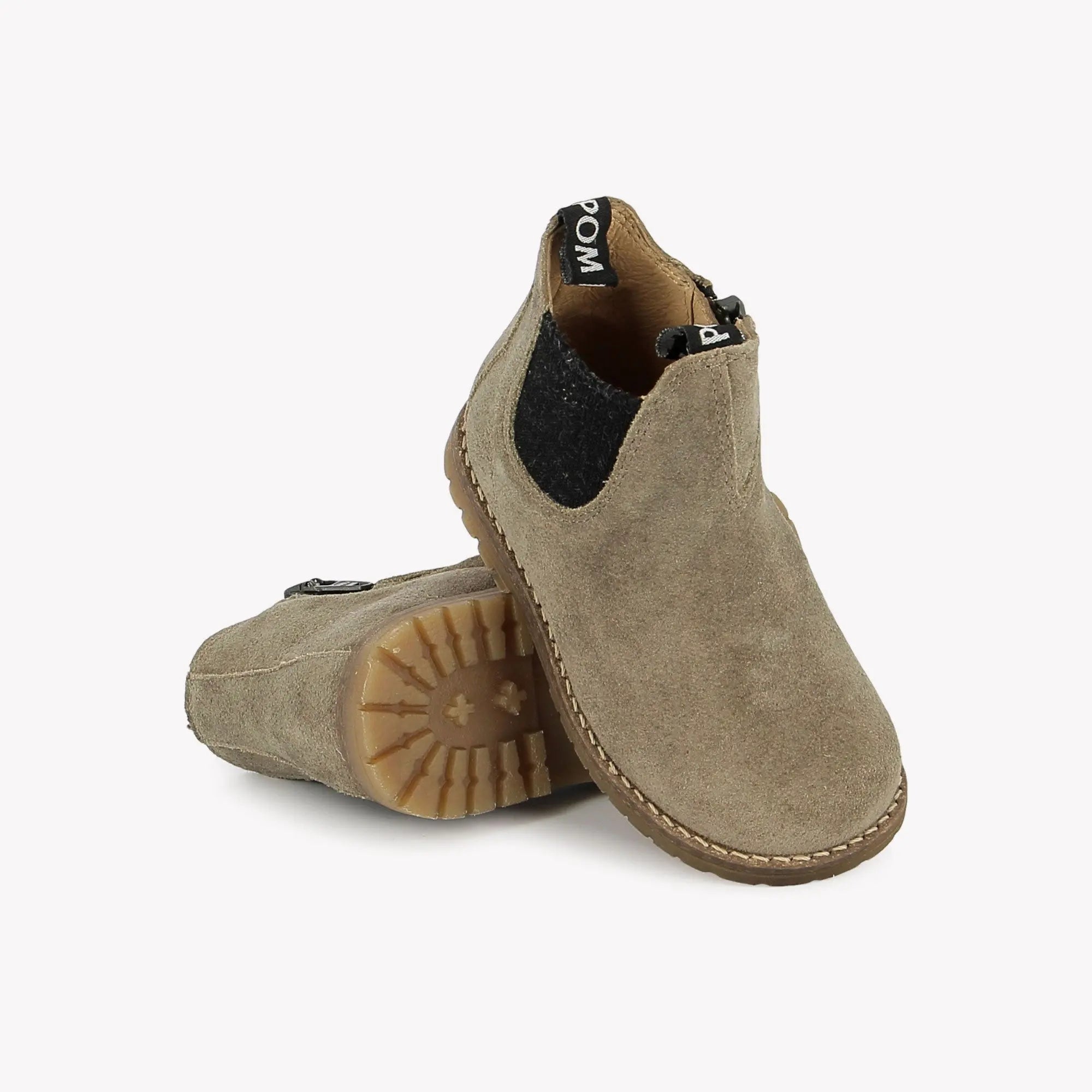 POM D'API  BOOTS & ANKLE BOOTS - BOB JOD ZIP - OILY VELVET - KHAKI - Pom d'Api