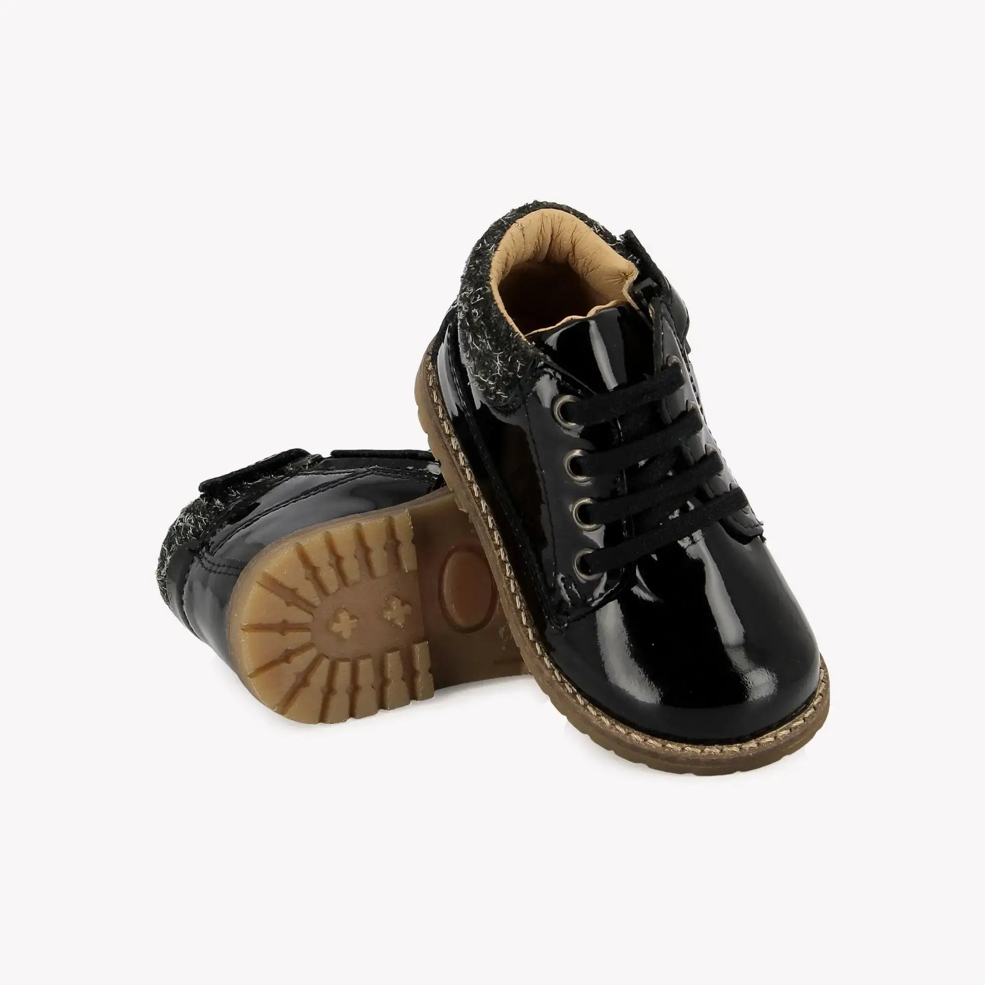 POM D'API - BOOTS & BOTTINES - BOB ZIP WORK - VERNIS - NOIR - Pom d'Api