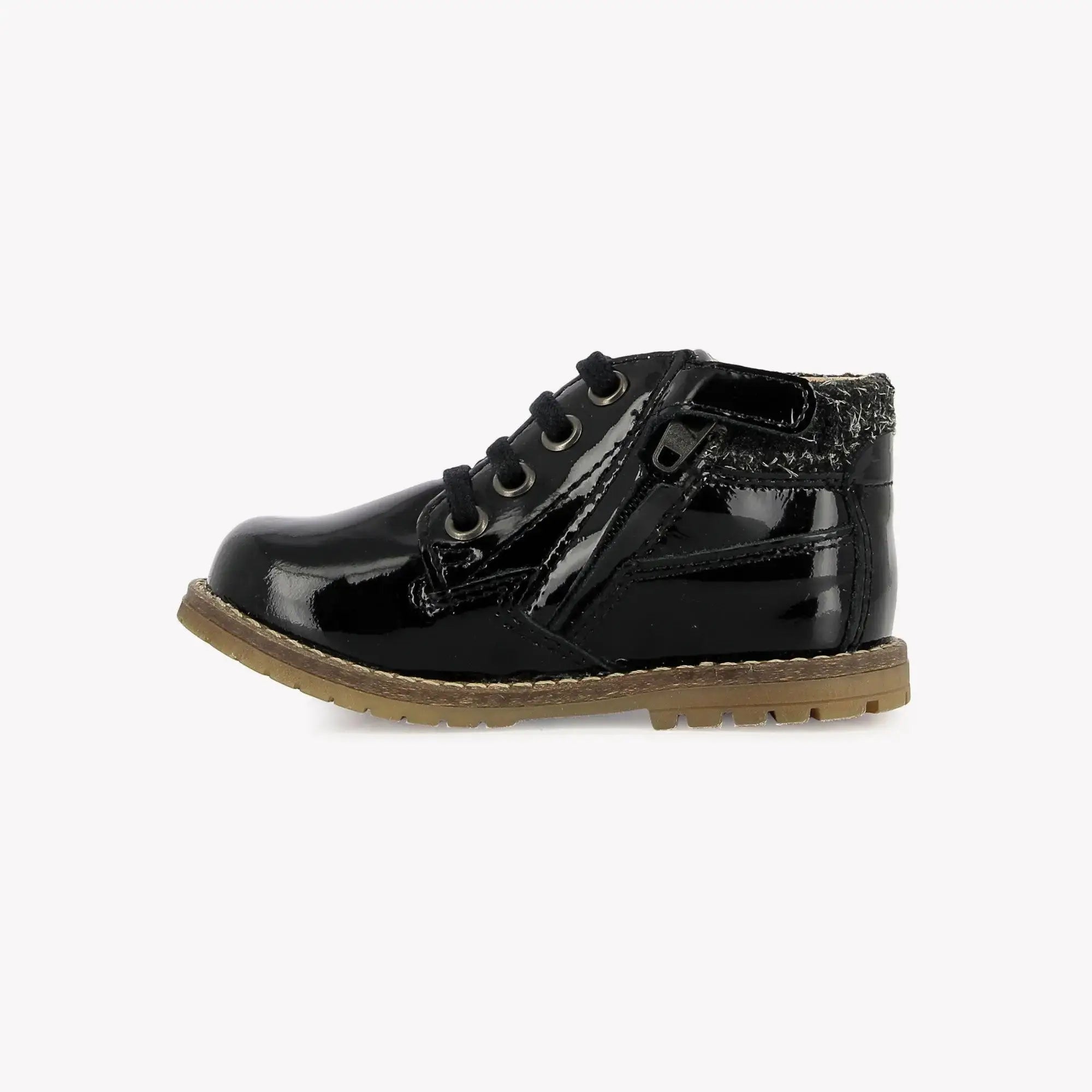 POM D'API - BOOTS & BOTTINES - BOB ZIP WORK - VERNIS - NOIR - Pom d'Api