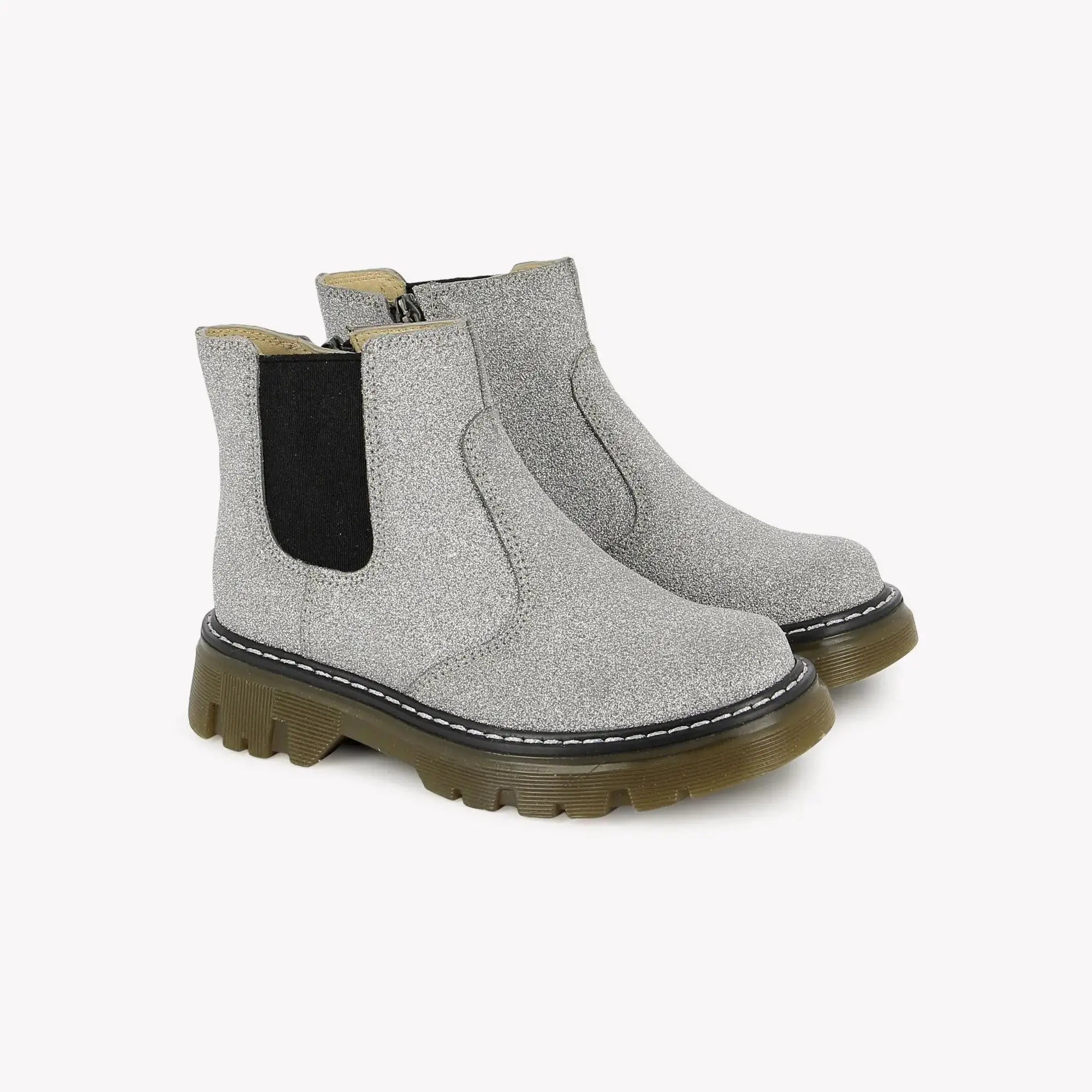 Pom d'Api - BOOTS & BOTTINES - CLAP JODZIP SL - GLITTER - SILVER - Pom d'Api