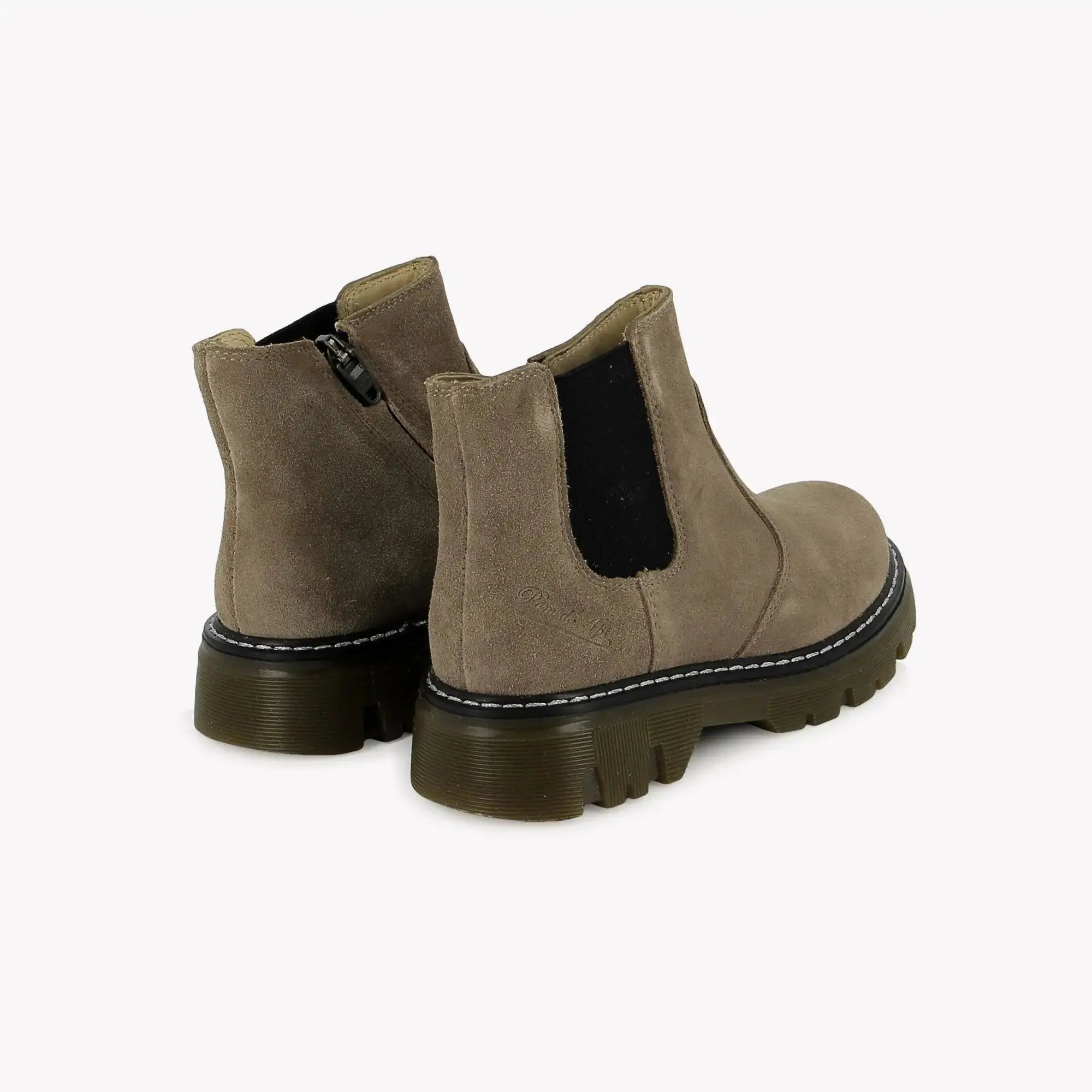 POM D'API - BOOTS & BOTTINES - CLAP JODZIP SL - VELOURS - TAUPE - Pom d'Api